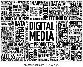 Digital Media word cloud concept