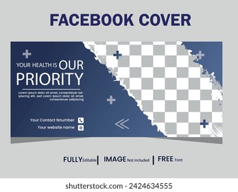 Digital medical face book cover web banner template. corporate medical face book cover.