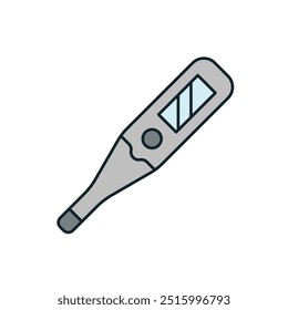 Digital medical thermometer measuring temperature icon