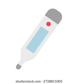 Digital medical thermometer on white background.