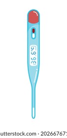 Digital medicine composition with isolated image of electronic thermometer vector illustration