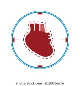 Digital medicine composition with isolated image of blood in circle with sensor symbols vector illustration