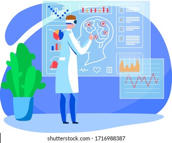 Illustrationssatz zur Vektorillustration digitaler Medizin. Cartoon Medical Healthcare mit Online-App Arztberatung in Smartphone, moderne medizinische Behandlungstechnologie für Erwachsene, isoliert auf Weiß