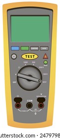 Digital megger - a modern tool for the control of electrical circuits. Vector illustration.