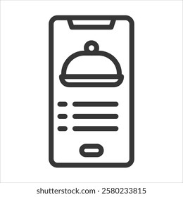 Digital Menu Outline Icon Vector Illustration