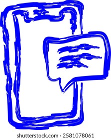 digital messaging icon in Doodle style