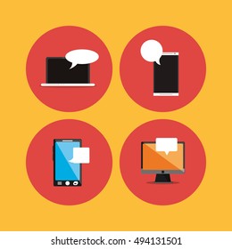 digital messaging related icons image 