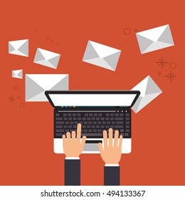 digital messaging related icons image 