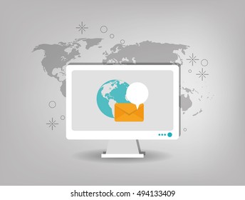 digital messaging related icons image 