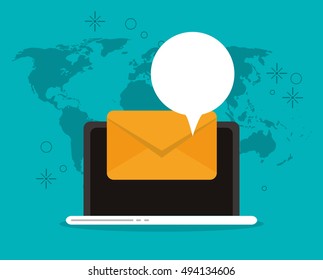digital messaging related icons image 