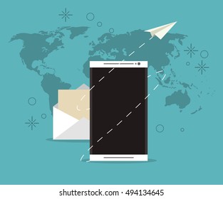 digital messaging related icons image 