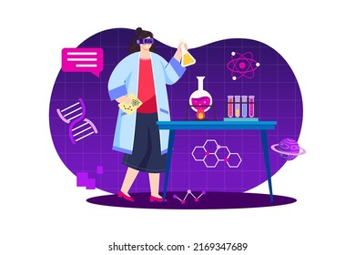 Digital Metaverse Illustration concept. Flat illustration isolated on white background