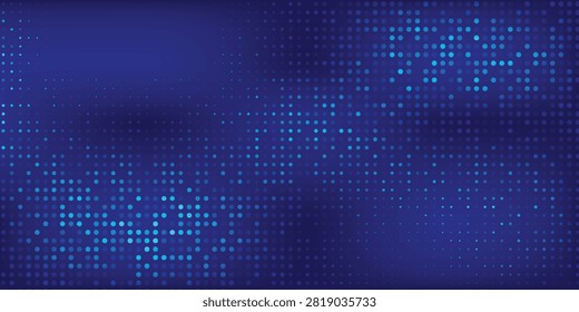 Digital metaverse virtual reality background with charming blue pixel halftone dynamic background