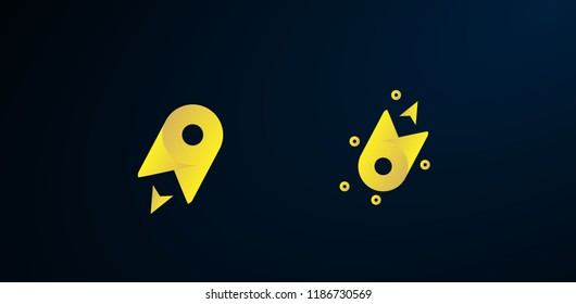 Digital meteor logo, Set of abstract vector company business logo icons popular web concepts, logo with philosopy mean energy grow dream creative and spirit