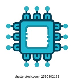 A digital microchip with detailed circuit lines