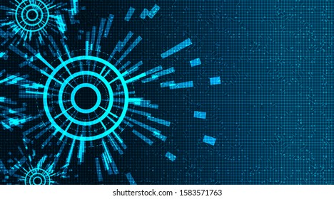 Digital Microchip on Technology Background,Hi-tech Digital and security Concept design,Free Space For text in put,Vector illustration.