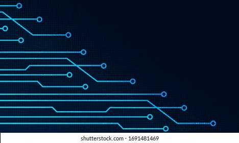 Digital Microchip on Technology Background,Hi-tech Digital and security Concept design,Free Space For text in put,Vector illustration.