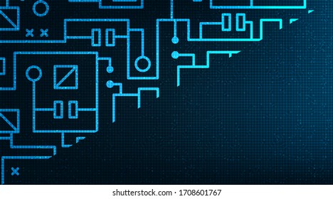 Digital Microchip on Technology Background,Hi-tech Digital and security Concept design,Free Space For text in put,Vector illustration.