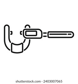 Digital micrometer caliper icon outline vector. Machining tool. Micro gauge