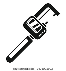 Icono de dispositivo de micrómetro digital vector simple. Herramienta de laboratorio. Micro gálibo