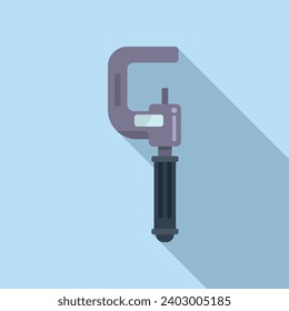 Digital micrometer equipment icon flat vector. High calibrated. Device tool