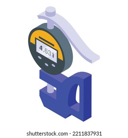 Digital micrometer gauge icon isometric vector. Ruler equipment. Tool engineering