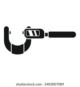 Digital micrometer gauge icon simple vector. Vernier scale object. Steel work