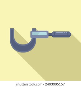 Digital micrometer icon flat vector. Scale object. High calibrated