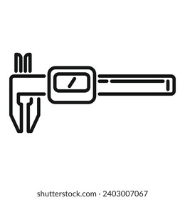 Digital micrometer icon outline vector. Caliper ruler. Device tool