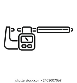 Digital micrometer ruler icon outline vector. Laboratory tool. Micro gauge build