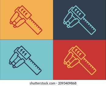 Digital Micrometer Scale Logo Template, Simple Flat Icon of scale,accuracy,micrometer