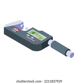 Digital micrometer tool icon isometric vector. Ruler equipment. Gauge compass