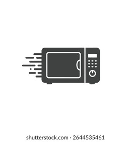 Ícone Digital de Micro-ondas Simbolizando Preparação Rápida de Refeições e Processo de Reaquecimento de Alimentos Sem Esforço