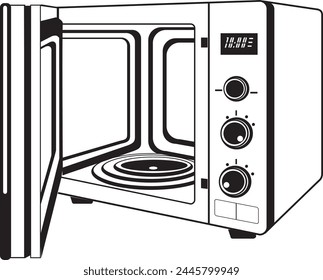 Digital Microwave with open Door