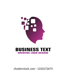 digital mind graphic logo template, business logo design.