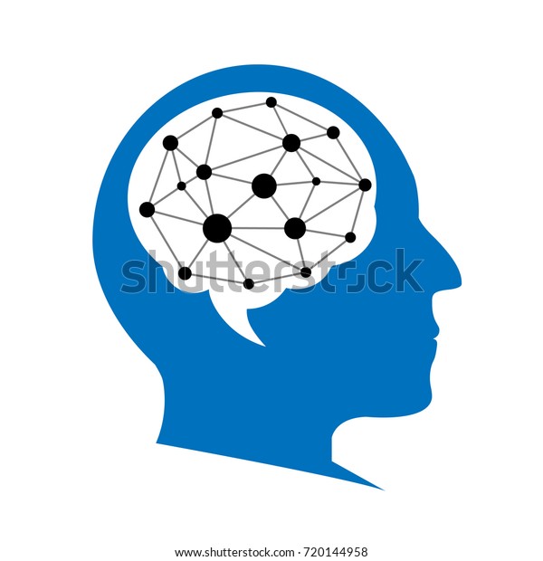 白い背景にデジタルマインドセットの天才の脳アイコンベクター画像 のベクター画像素材 ロイヤリティフリー