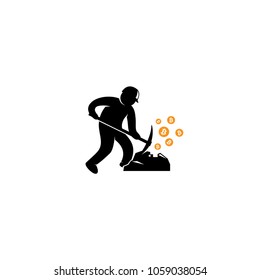 Digital miner, Bitcoin mining logo template