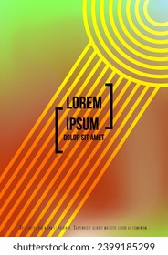 Digital Minimal Geometric Vector Poster Design with Lines and Gradient Colorful Circles. Set of Abstract Backgrounds for Covers, Flyers, Templates, Booklets, Cards, Brochures, Branding, etc.