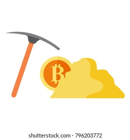Digital Mining Bitcoin Vector Illustration Graphic
