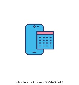 digital mobile calendar icon vector
