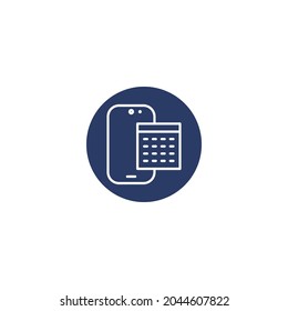 vector de icono de calendario móvil digital