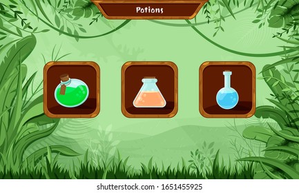 Digital and mobile game element assets - potion set