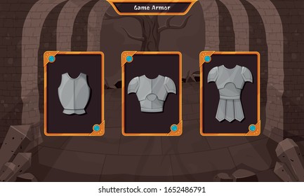 Digital and mobile game element assets - armor set