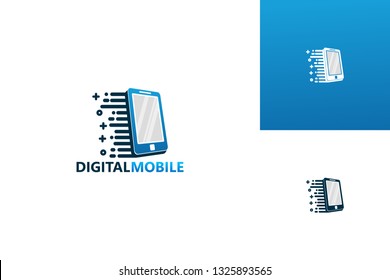 Digital Mobile Logo Template Design Vector, Emblem, Design Concept, Creative Symbol, Icon
