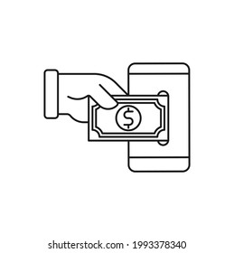 Digital Mobile Payment icon Vector Illustration. Modern Mobile Payment with Smartphone icon vector design concept for Online Payment, Finance, and Mobile Banking website, symbol, icon, sign, App UI
