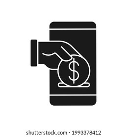 Digital Mobile Payment icon Vector Illustration. Modern Mobile Payment with Smartphone icon vector design concept for Online Payment, Finance, and Mobile Banking website, symbol, icon, sign, App UI