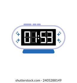 Cierre Digital Moderno De Reloj De Alarma De 01:53 O'clock, Simple Vector De Icono Plano