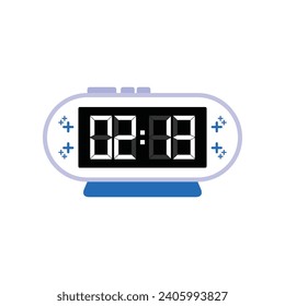 Cierre Digital Moderno Del Reloj De Alarma De 02:13 O'clock, Vector De Icono Plano Sencillo