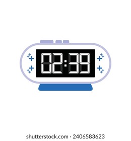 Cierre Digital Moderno Del Reloj De Alarma De 02:39 O'clock, Simple Vector De Icono Plano