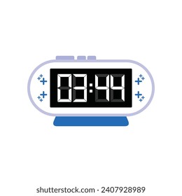 Cierre Digital Moderno Del Reloj De Alarma De 03:44 O'clock, Vector De Icono Plano Sencillo